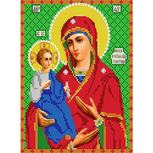 Вышивка бисером иконы Богородица Троеручица 19*24 см
