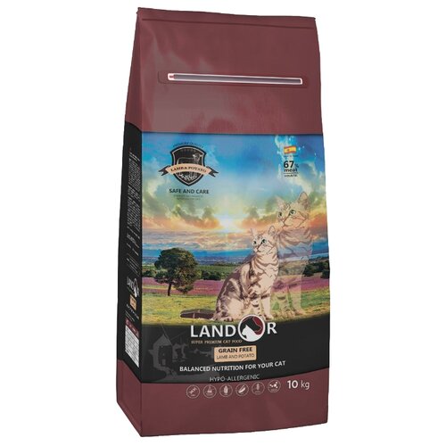 фото Корм для кошек Landor Grain Free Hairball & Weight Control 10 кг