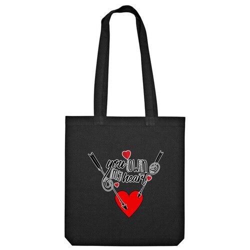 Сумка шоппер Us Basic, черный сумка 14 февраля сердце с надписью день валентина серый