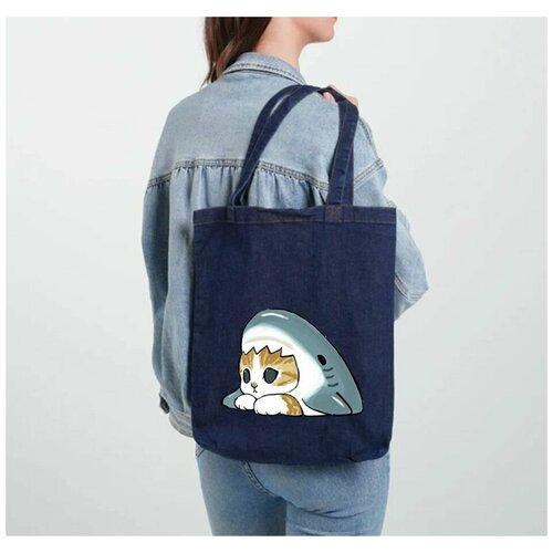 фото Сумка шоппер котики и акула нет бренда