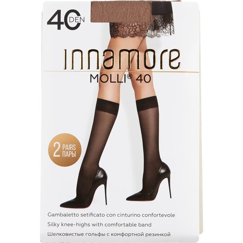 Гольфы Innamore, 40 den, 2 пары, размер UNI, бежевый гольфы innamore microrete черные