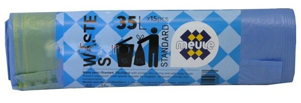 Мешки для мусора MEULE Standard 35 л (15 шт.) голубой