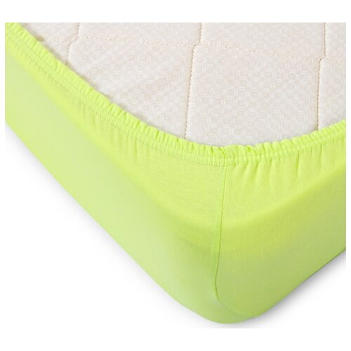 фото Простыня на резинке, трикотаж, салатовый, 90х200х20 текс-дизайн