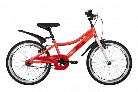 Велосипед детский NOVATRACK 20"207CALIBRI1V. CRL22 сталь, коралловый, тормоз V-brake, короткие крылья