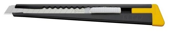 Нож Olfa OL-180-BLACK с выдвижным лезвием и металлическим корпусом, полуавтоматический, 9 мм
