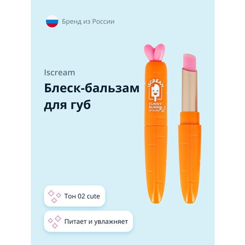 Блеск-бальзам для губ ISCREAM FUNNY BUNNY тон 02 cute iscream румяна для лица iscream funny bunny тон 02 berry