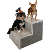 Лесенка прикроватная для собак и кошек ЗверюшкинЪ на две ступени, серый, 40х40х30 см