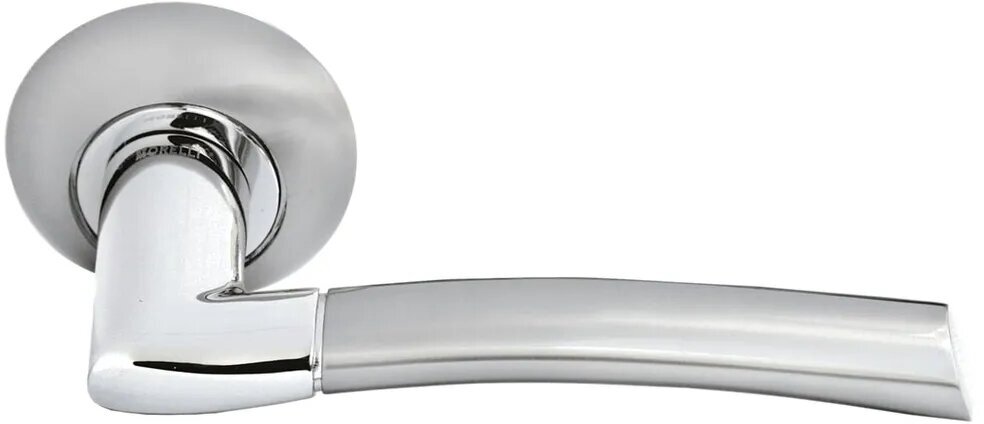 Ручка дверная Morelli, MH-06 SN/CP белый никель/полированный хром