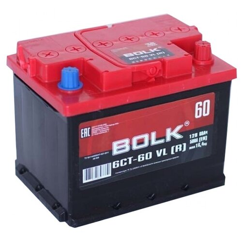 Аккумулятор 60 А/ч BOLK европейская полярность BOLK-60-OP