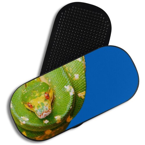 фото Доска садху для йоги с гвоздями, уф печать, овал животные звери змея - 3871 woodart