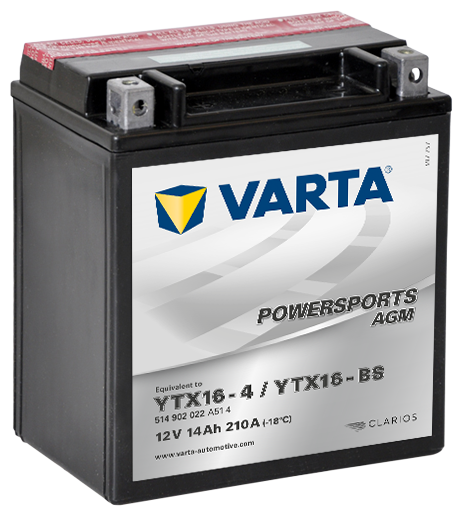 Аккумулятор мотоциклетный VARTA Powersports AGM 12V 14Ah 514902022A514