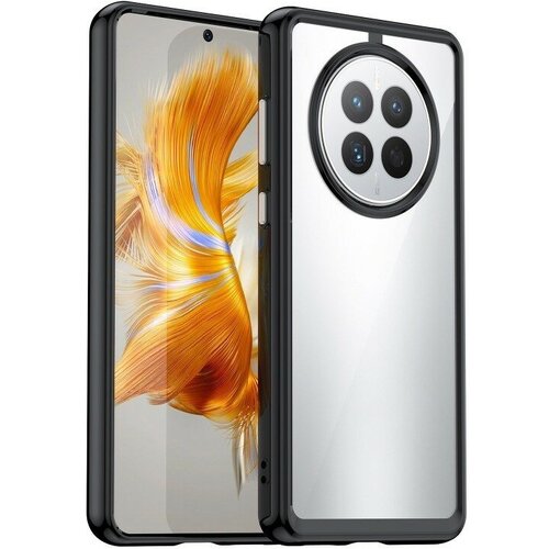 Накладка пластиковая для Huawei Mate 50 с силиконовой окантовкой чёрная metal armor phone case for huawei mate 20 pro case shockproof back cover mechanical coque for huawei mate 20 mate 20x 5g funda