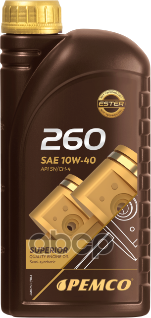 PEMCO 10W-40 Sn/Ch-4 , A3/А3/B4 1Л (Полусинт. Мотор. Масло)