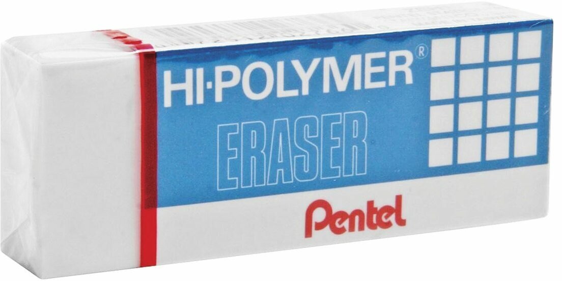 Резинка стирательная Pentel HI-POLYMER ERASER, 35х16х11,5 мм, белая (ZEH-03)