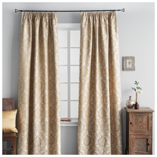 фото Комплект штор pasionaria "оскар золотой" на шторной ленте, 145х270 см - 2 шт.