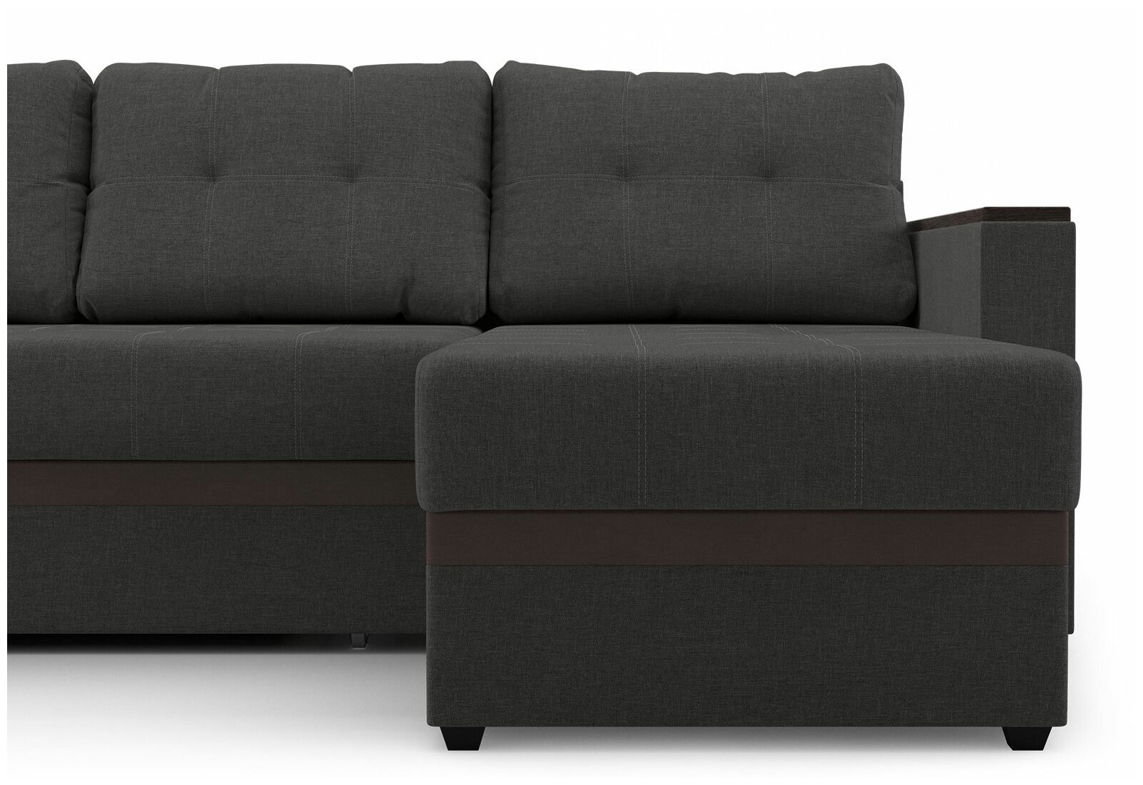 Угловой диван Первый Мебельный Атлантик Серый, рогожка - фотография № 7