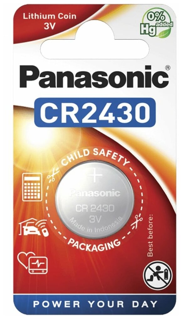 Батарейка Panasonic CR 2430 Bli 1 Lithium (CR-2430EL/1B) - фото №6