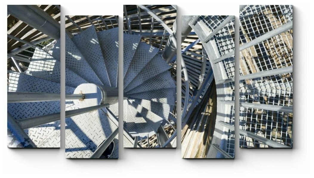 Модульная картина Металлическая винтовая лестница130x75