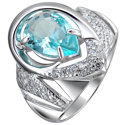 фото Эстет кольцо с кристаллом swarovski и фианитами из серебра с22к250029, размер 17.5