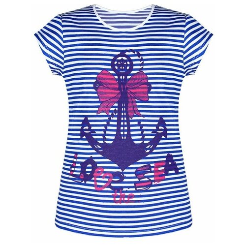 Футболка для девочки в полоску 8047-ДЛ17 30/122