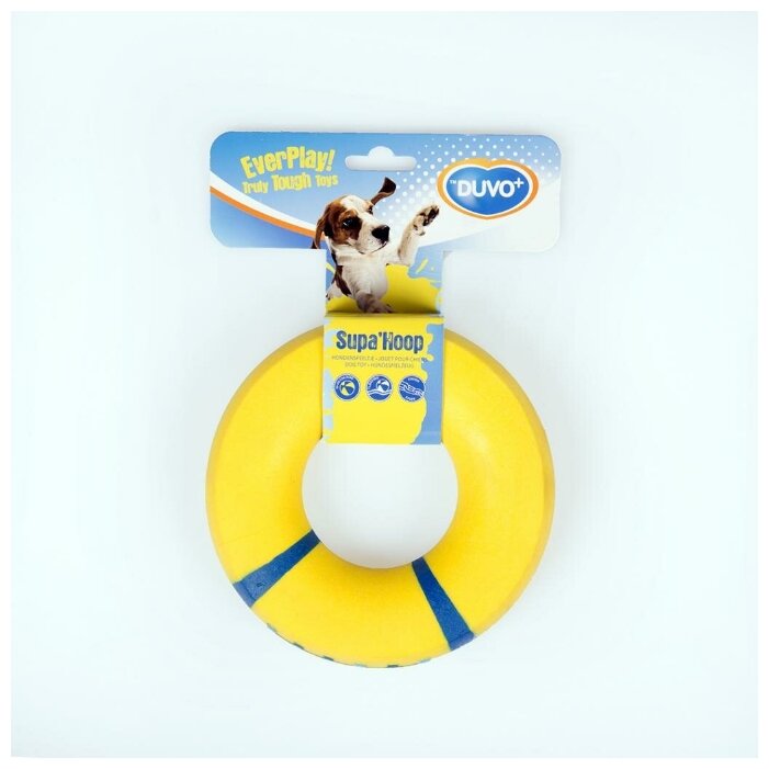 DUVO+ Игрушка для собак резиновая "Supa Hoop Ring", желтая - фотография № 2