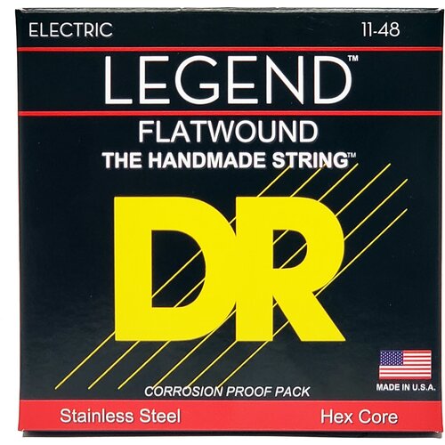 DR FL-11 LEGEND струны для электрогитары с плоской обмоткой 11 48