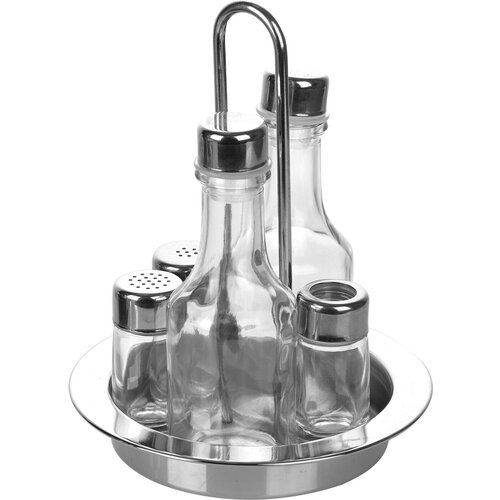 Набор для специй Frabosk на подставке 5 предметов 160х160х225мм, нерж. сталь, стекло