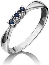 PLATINA jewelry Кольцо с сапфирами из белого золота 01-0284-00-102-1120-30