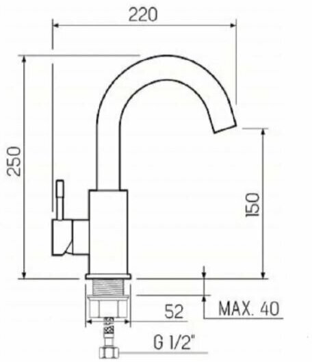 SUS124-001F-1 Смеситель для умывальника