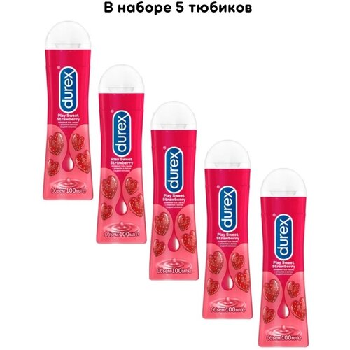 Лубрикант смазка 100 мл./5 шт durex lubricant play sweet strawberry 50 ml