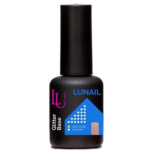 Камуфлирующая база для гель-лака Glitter Base Lunail (blue shimmer), 18 мл