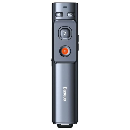 Беспроводной презентер Baseus Orange Dot Wireless Presenter Green Laser 200 m, 250 mAh, Cерый лазерная указка презентер baseus orange dot wireless presenter red laser серая acfyb b0g