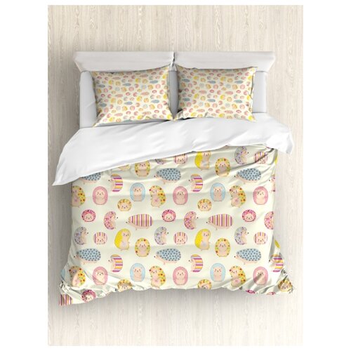 фото Комплект постельного белья "милашки ежики", 1,5-спальный (пододеяльник+2 наволочки) ambesonne