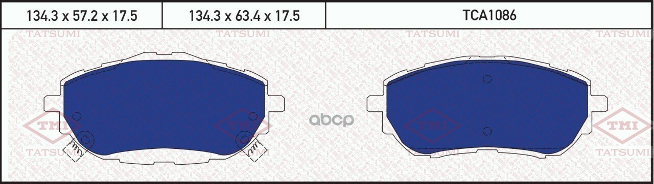 Колодки Тормозные Дисковые Передние TATSUMI арт. TCA1086