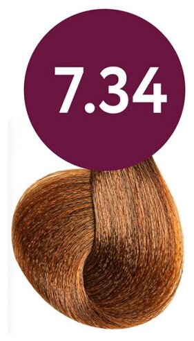 Краска для волос Ollin Professional MEGAPOLIS New безаммиачный масляный краситель 50мл, Цвет 7-34 Русый золотисто-медный