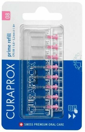 Ершик межзубный CURAPROX Prime Refill, 0.8 мм (8 шт) (розовый)