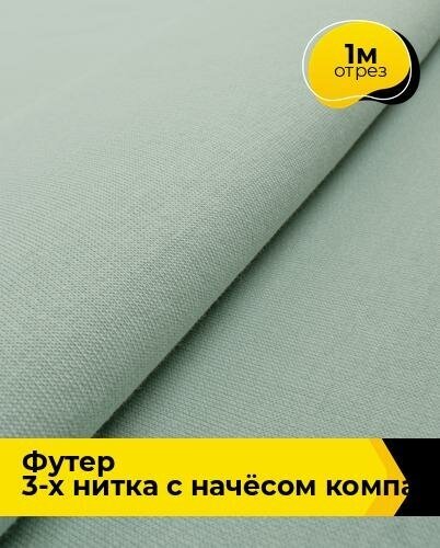 Ткань для шитья и рукоделия Футер 3-х нитка с начёсом Компакт Пенье 1 м * 180 см, зеленый 024