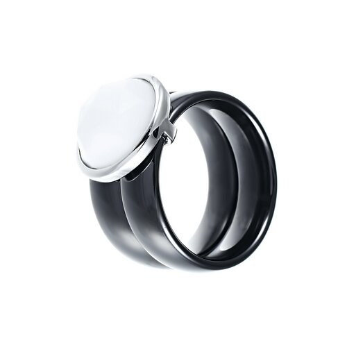 фото Element47 широкое ювелирное кольцо из серебра 925 пробы с керамикой и ювелирным стеклом sr1890_ko_us_003_wg, размер 17