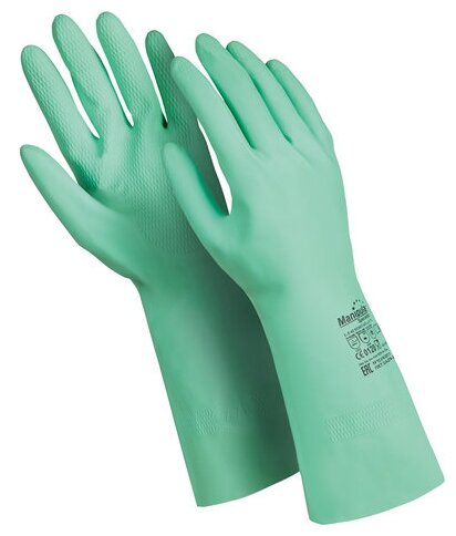 Перчатки латексные Manipula "Контакт" (хлопчатобумажное напыление, размер 10-10,5 (XL), зеленые, L-F-02)