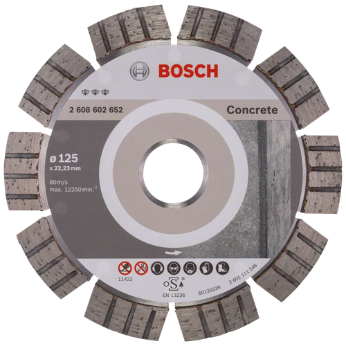 Диск алмазный отрезной BOSCH Best for Concrete 2608602652, 125 мм, 1 шт. диск алмазный отрезной bosch best for marble 2608602690 125 мм 1 шт