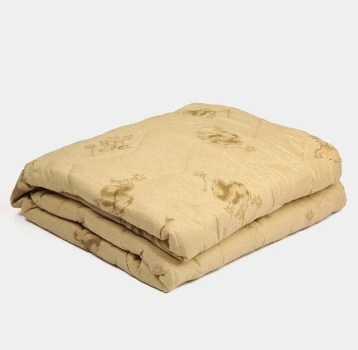 Одеяло облегченное двуспальное из верблюжьей шерсти - фотография № 1