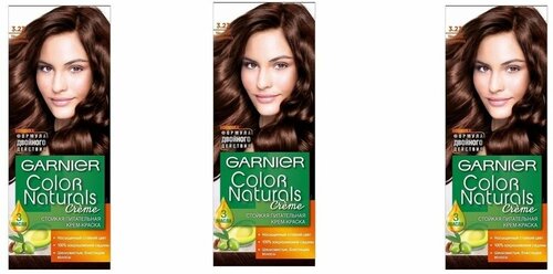 Краска для волос Garnier (Гарньер) Color Naturals Creme, тон 3.23 - Темный шоколад х 3шт