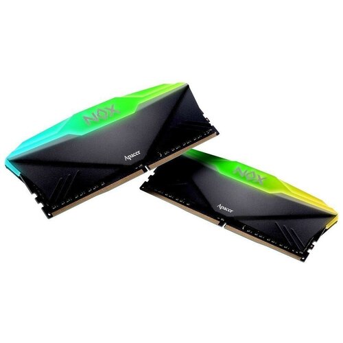 Оперативная память Apacer DDR4 DIMM 32GB Kit 2x16Gb AH4U32G36C25YNBAA-2 PC4-28800, 3600MHz, CL18, NOX RGB AURA2 модуль памяти patriot memory blackout ddr4 dimm pc 28800 3600mhz 32gb kit 2x16gb pvb432g360c8k