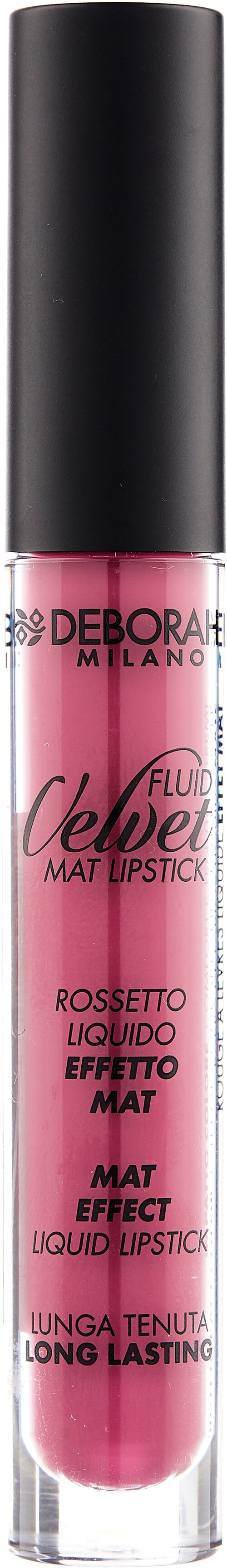 DEBORAH жидкая помада для губ матовая Fluid Velvet Mat Lipstick, оттенок 15 mauve