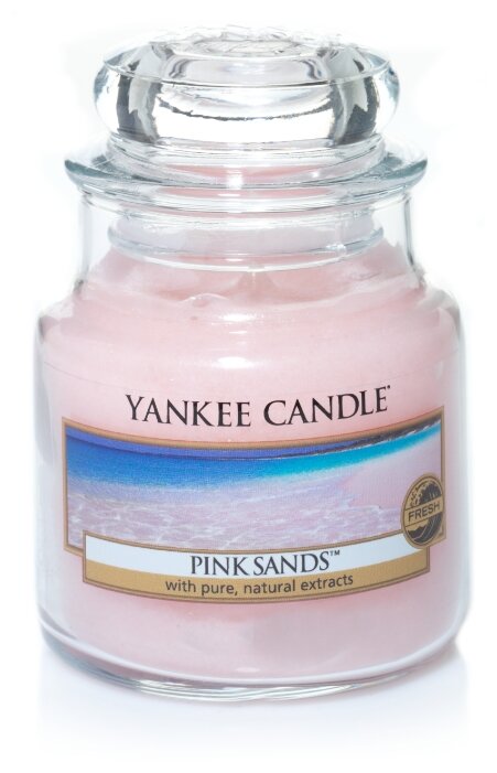 Yankee Candle / Свеча маленькая в стеклянной банке Розовые пески Pink Sands 104гр / 25-45 часов