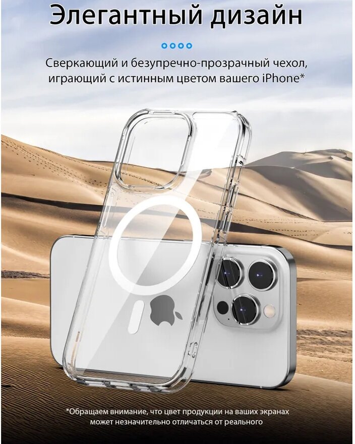 Чехол Magsafe прозрачный для iPhone 14 PRO - фотография № 15