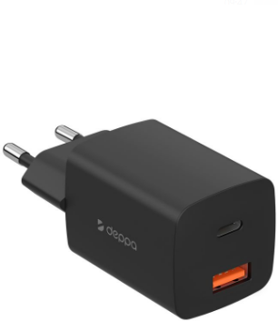 Быстрое зарядное устройство от сети PD 3.0 QC 3.0 GaN 45Вт (USB-А + USB-С) Сетевой блок питания для Apple Samsung Xiaomi Huawei