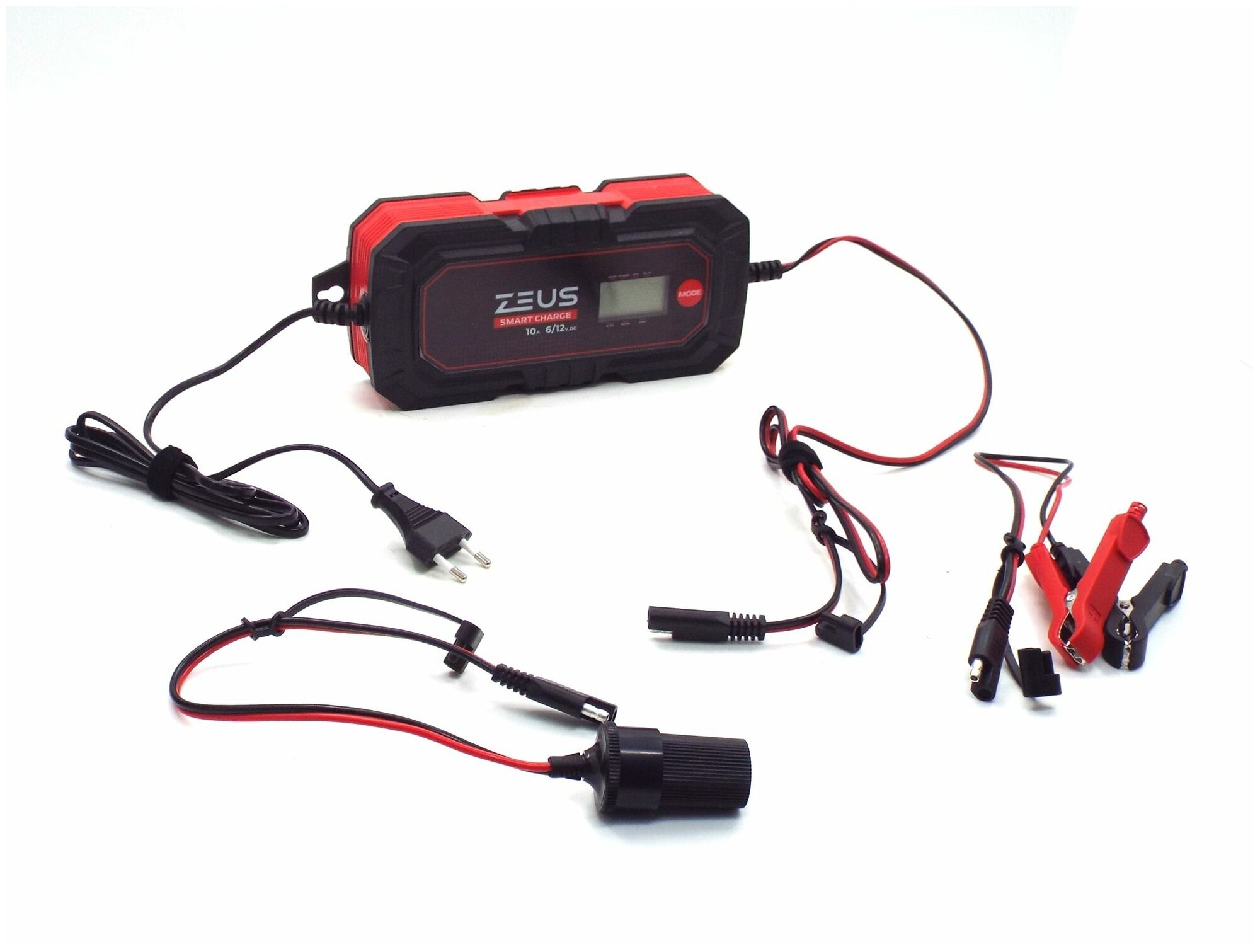 Зарядное устройство для автомобильного и мото аккумуляторов ZEUS SMART CHARGE 10А (12В/6В)