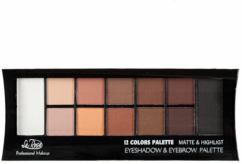 Тени для век и бровей Matte & Highlight, 12 цветов