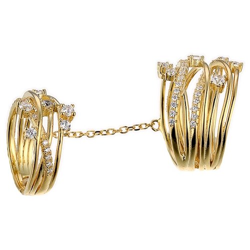 фото Element47 кольцо фаланговое из серебра 925 пробы с кубическим цирконием wr22485_ko_001_yg, размер 14